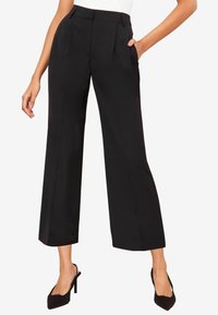 WIDE LEG ELASTIC WAIST  - Hlače - black