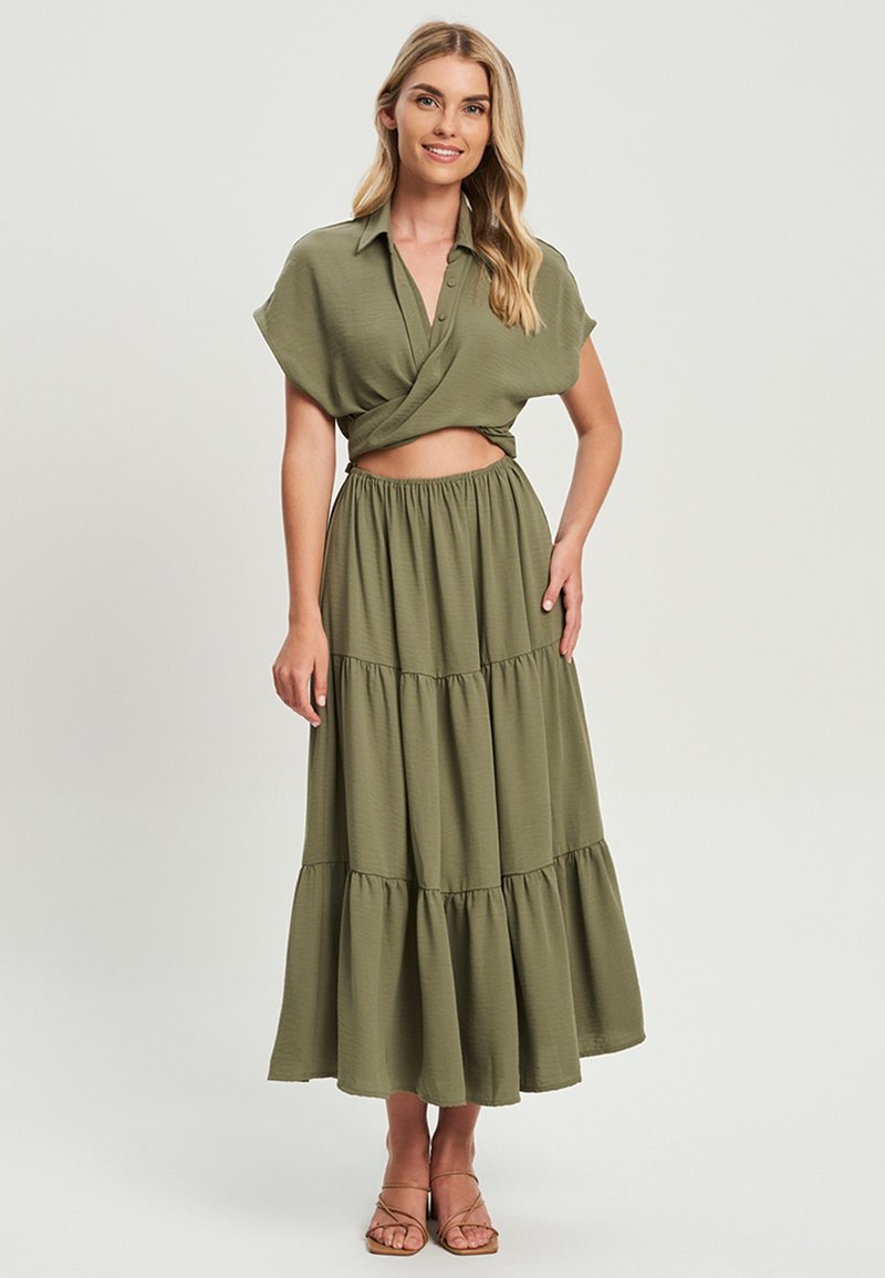 TUSSAH JIA MIDI Robe longue khaki/vert foncé ZALANDO.BE