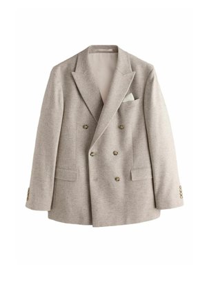 REGULAR FIT - TAILORED FIT TEXTURED DOUBLE BREASTED - Sakko - neutral