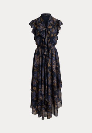 Lauren Ralph Lauren, FLORAL CRINKLE GEORGETTE TIE-NECK DRESS - Φόρεμα πουκάμισο - navy multi