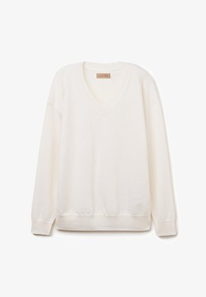 Falconeri ULTRASOFT V-NECK - Strickpullover - White