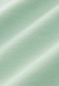 Tejido de punto verde claro con una superficie lisa y texturada, mostrando bandas finas y pliegues suaves, que enfatizan la flexibilidad y la suavidad.