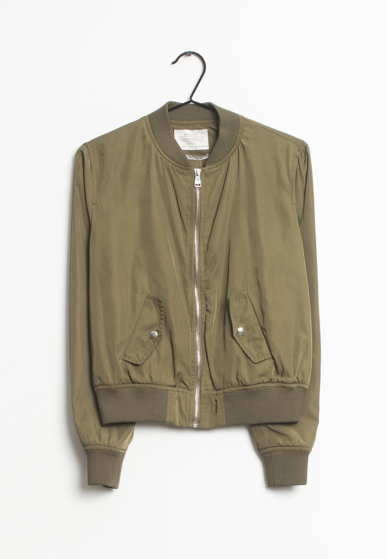Bershka Chaquetas bomber green/verde - mano) Zalando.es