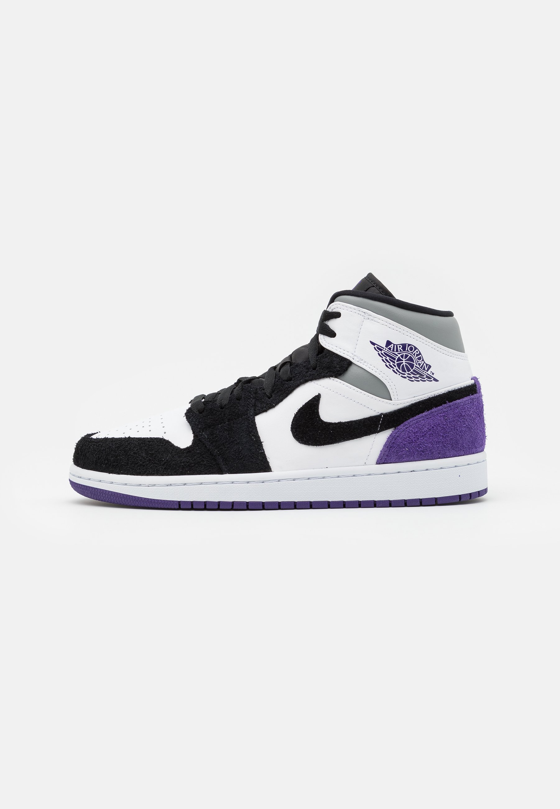 jordans purple black and white