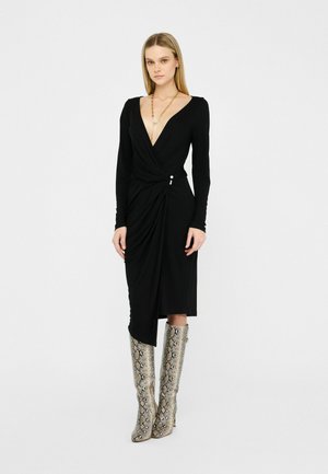 LIU JO DRAPED - Cocktailjurk - black