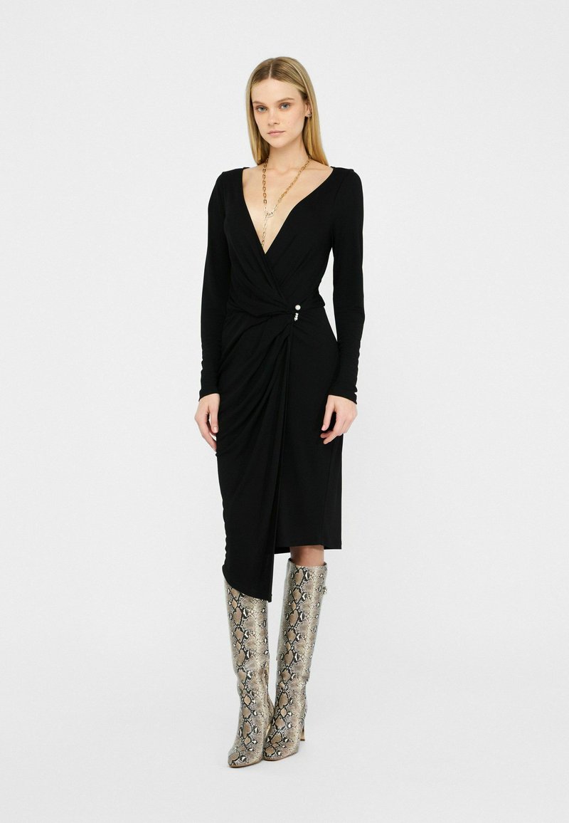 LIU JO DRAPED - Cocktailjurk - black