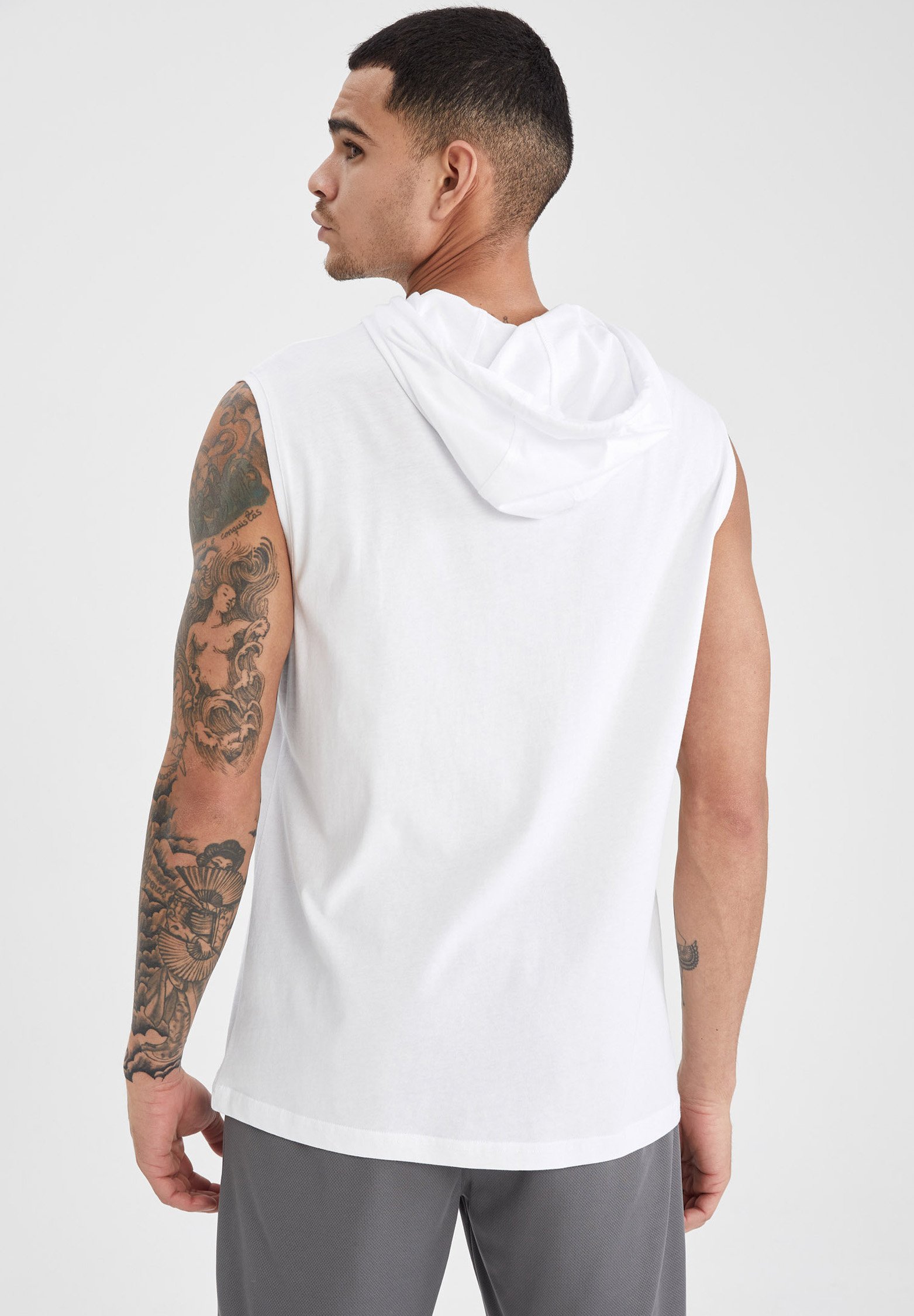 slim fit white hoodie