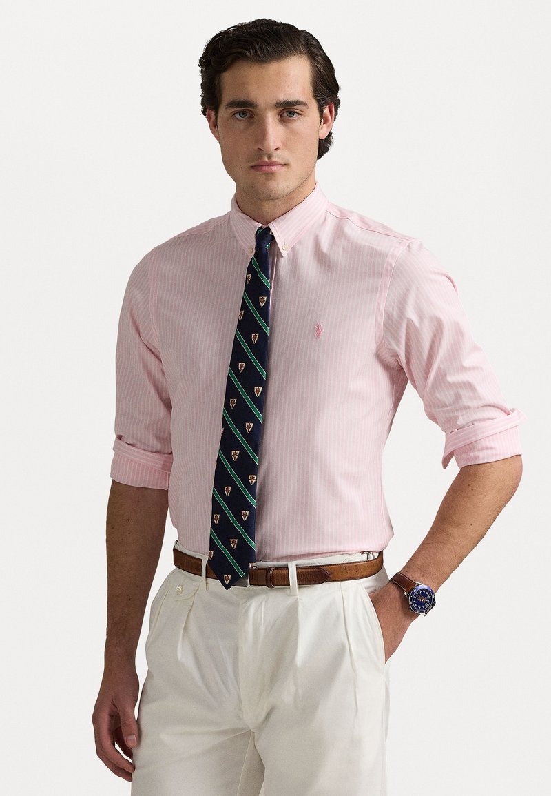 Polo Ralph Lauren - SLIM FIT STRIPED STRETCH POPLIN SHIRT - Button down-skjorte - carmel pink/white, Forstørre