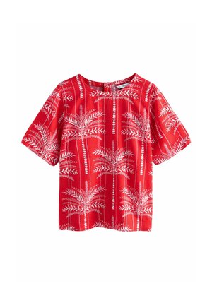 REGULAR FIT - SHORT SLEEVE BOXY - Apdrukāts T-krekls - red palm print