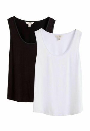 REGULAR FIT - SCOOP NECK - Top - black and white