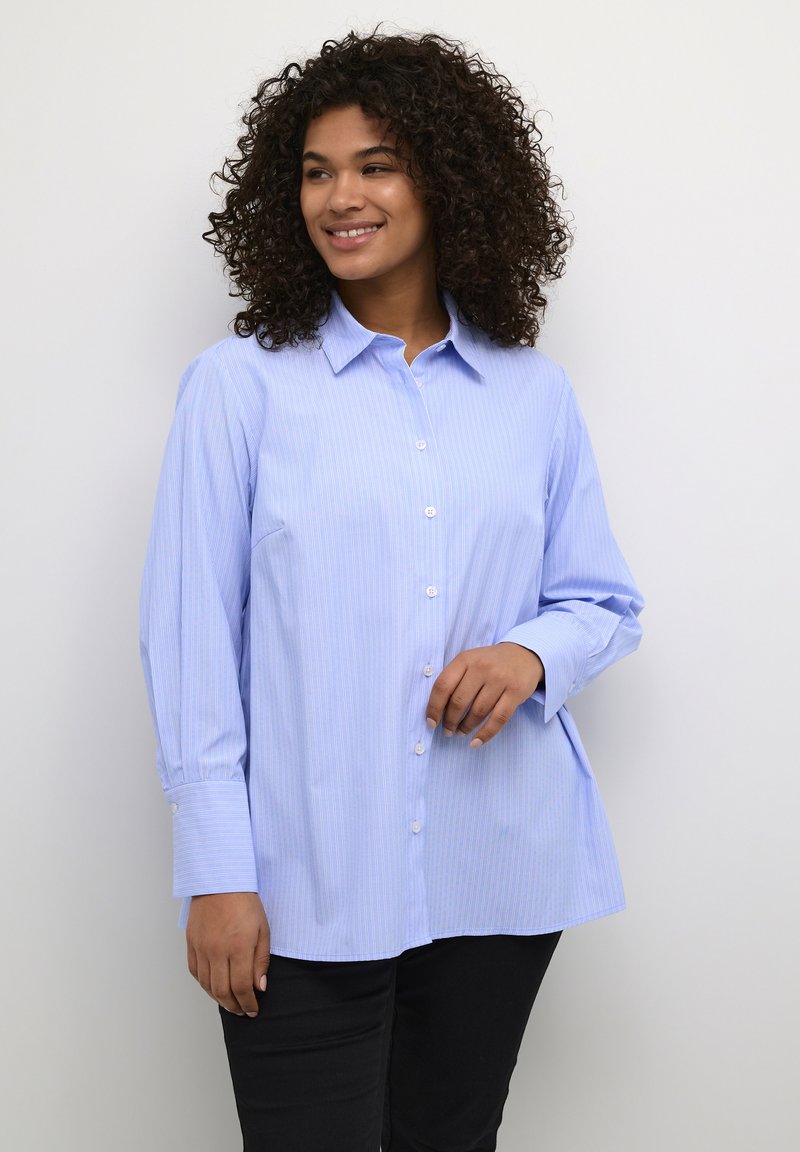 Kaffe Curve EMMI Chemisier blue white stripe/bleu ZALANDO.FR