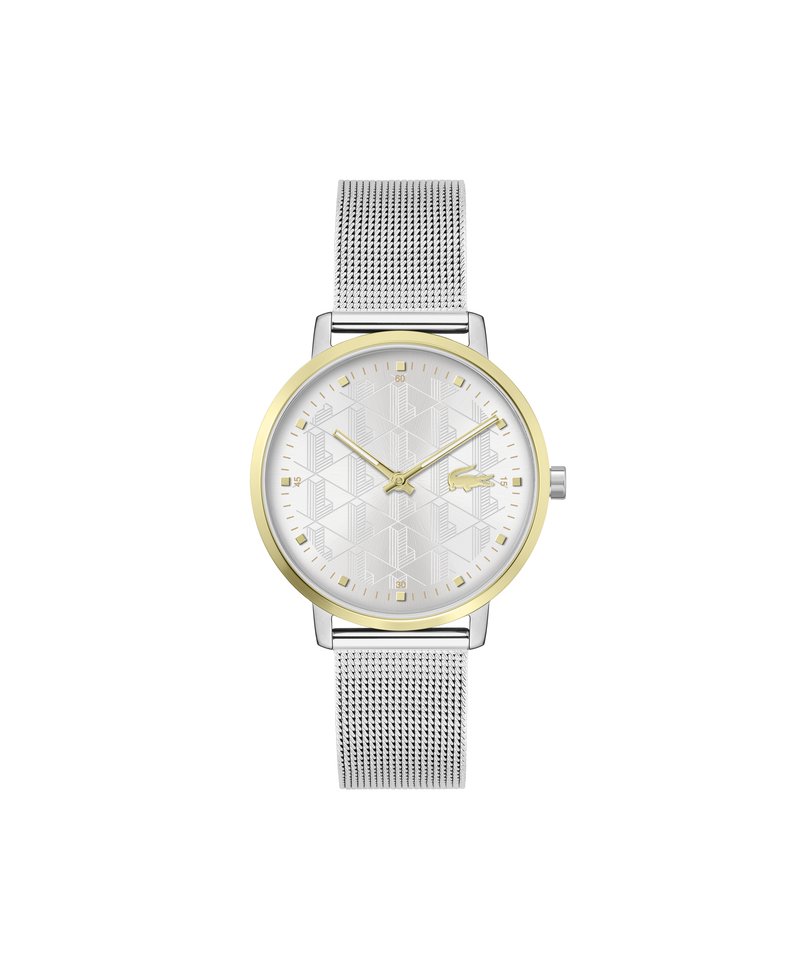 Lacoste 2H, SS CASE AND GP IP BEZEL, SILVER-WHITE DIAL WITH GP DETAILS,  - Reloj - silver-coloured