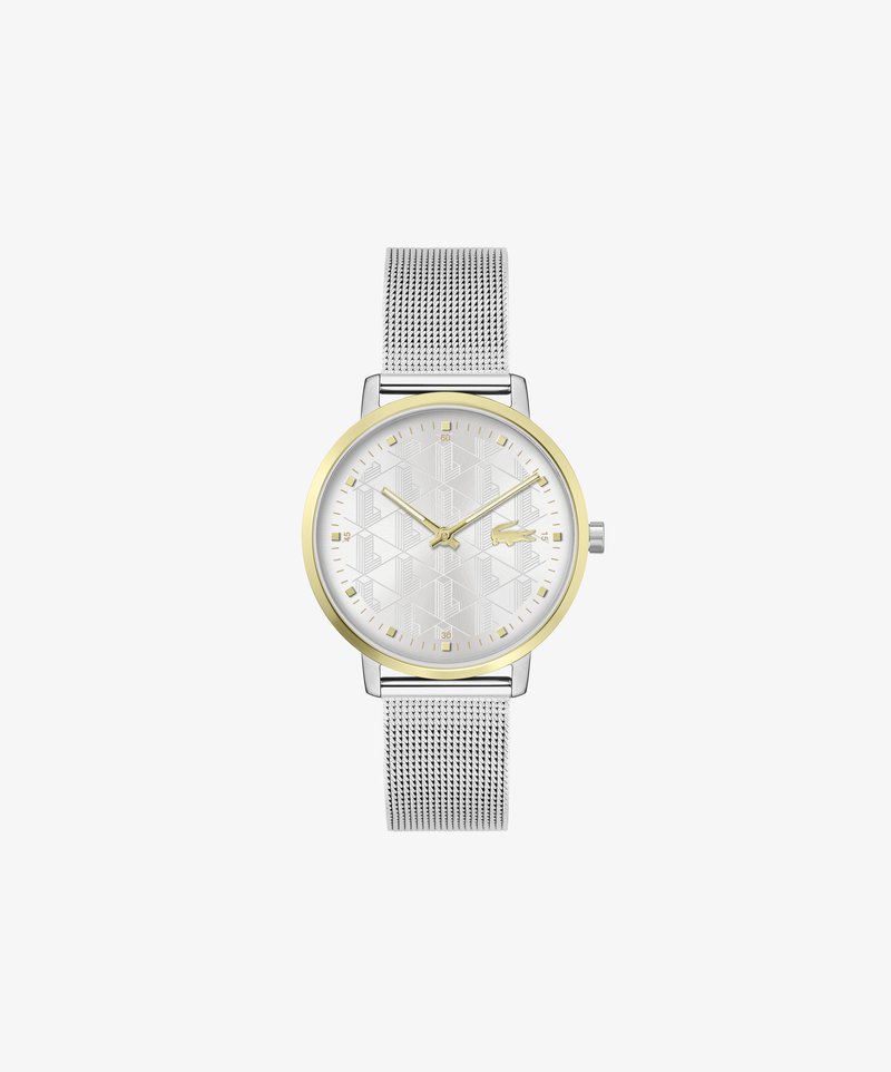 Lacoste 2H, SS CASE AND GP IP BEZEL, SILVER-WHITE DIAL WITH GP DETAILS, - Uhr - silver-coloured