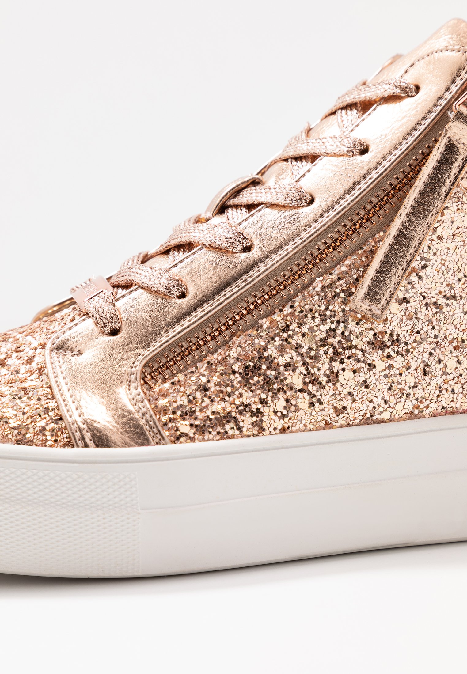 dune rose gold trainers