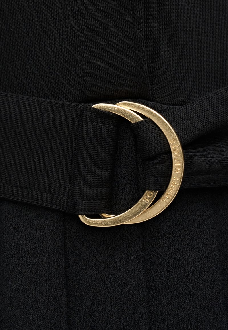 Tommy Hilfiger GOLD-TONE BUTTON BELTED MINI FLARE DRESS - Shirt dress -  black - Zalando.co.uk