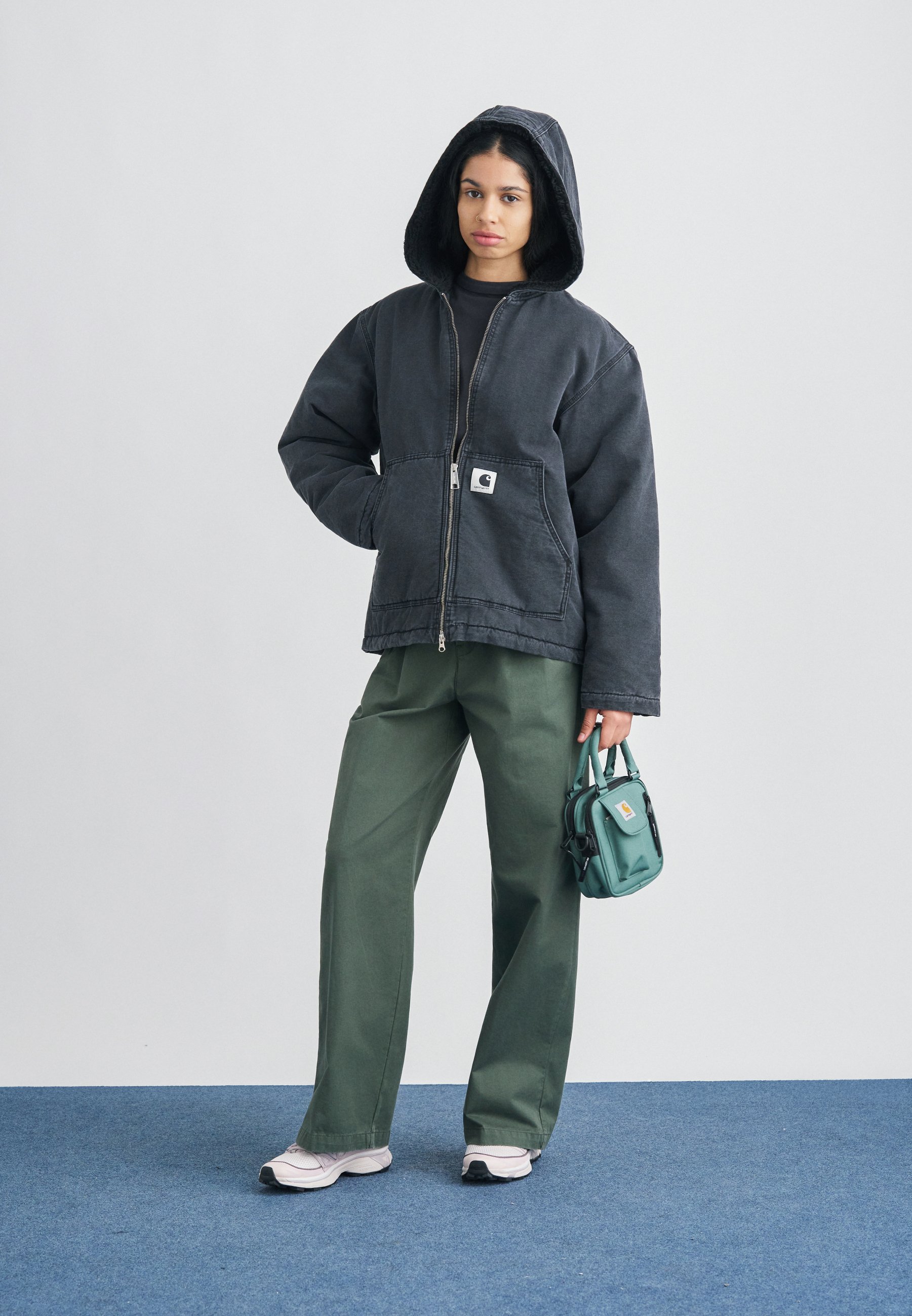 Carhartt WIP HOODED MITCH JACKET - Light jacket - black dusky