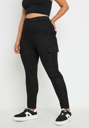 Yours Clothing CARGO POCKET JEAN - Jeggings - black