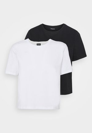 PCRINA CROP 2 PACK - Camiseta básica - black/white