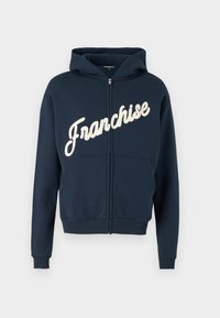 SIGNATURE ZIP HOODIE - Φούτερ με φερμουάρ - blue/beige