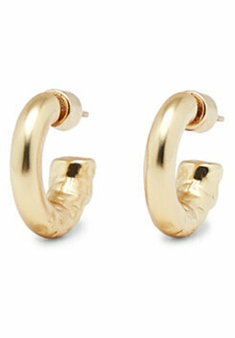 Massimo Dutti SMALL TEXTURED HOOP Earrings gold coloured/gold