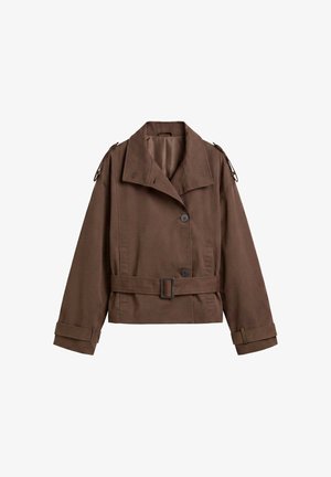 PULL&BEAR, SHORT WITH BELT - TRENCH COAT - Veste légère - brown