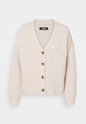 CHUNKY WOOL BLEND CARDIGAN - Kofta - camel