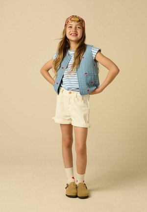 Sissy-Boy, SISSY-BOY JEANSWESTE MIT STICKEREI - HELLBLAU - Bodywarmer - l.blauw