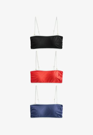 Next, REGULAR FIT - BANDEAU BIKINI TOPS 3 PACK . - Vrchný diel bikín - red blue black rib