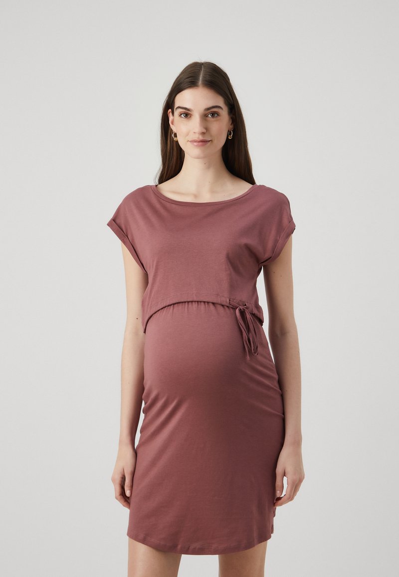 ONLY MATERNITY - OLMSILLE STRING DRESS - Trikotāžas kleita - rose brown, Palielināt