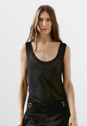 Top - mottled dark blue