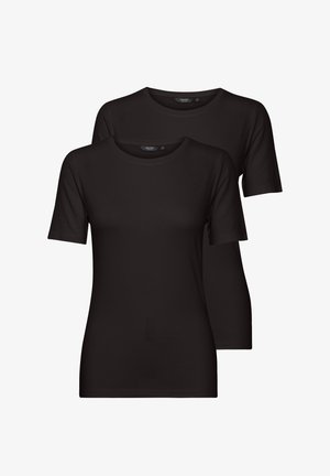 Sorte kortærmede T-shirts i en pakke med to, med en rund halsudskæring og et glat, let stof. Enkel, klassisk design.