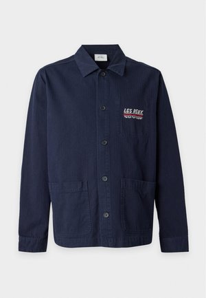 Les Deux, HERRINGBONE ARTIST OVERSHIRT - Letná bunda - dark navy