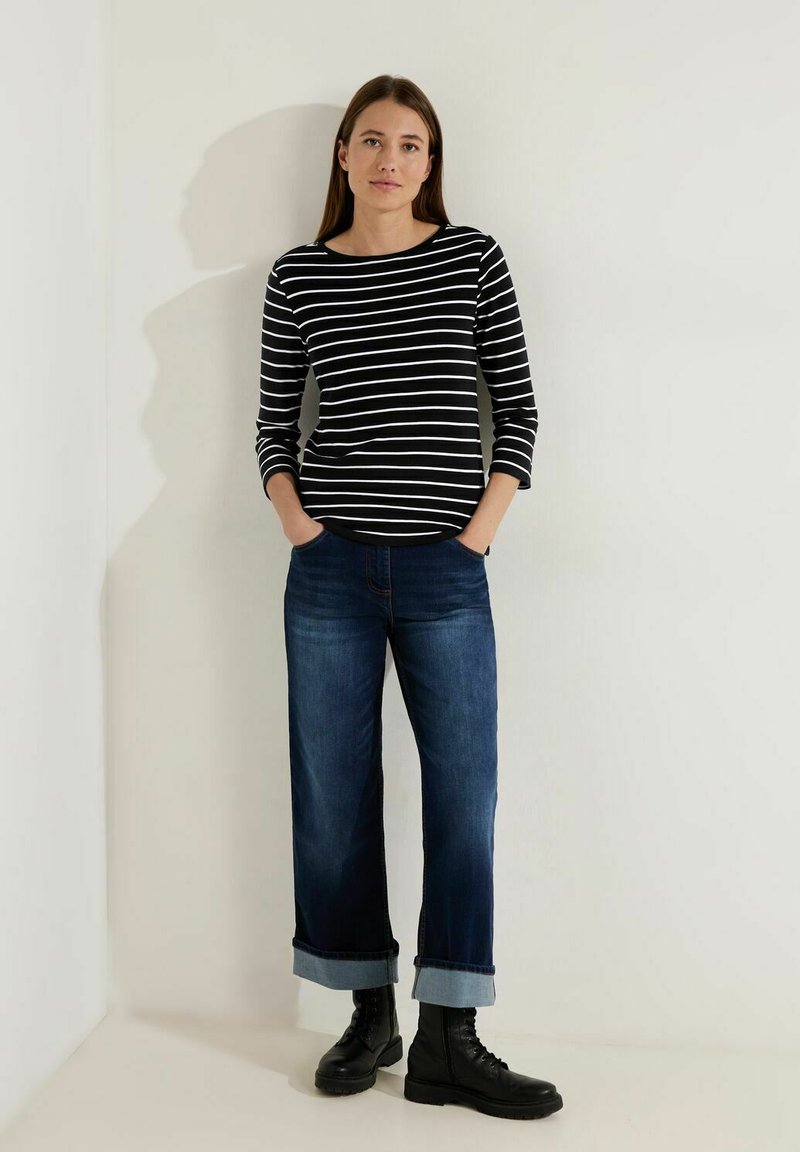 Cecil BASIC STREIFEN - T-shirt à manches longues - schwarz