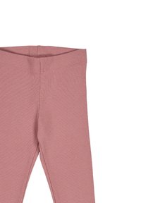 Leggings rosa a coste con una vita larga e costruzione senza cuciture. Texture morbida e design aderente per un comfort ottimale.