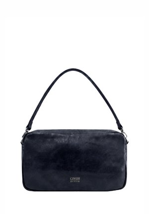 Black rectangular handbag with a single shoulder strap and a subtle "Coveri active" logo in silver on the front center.