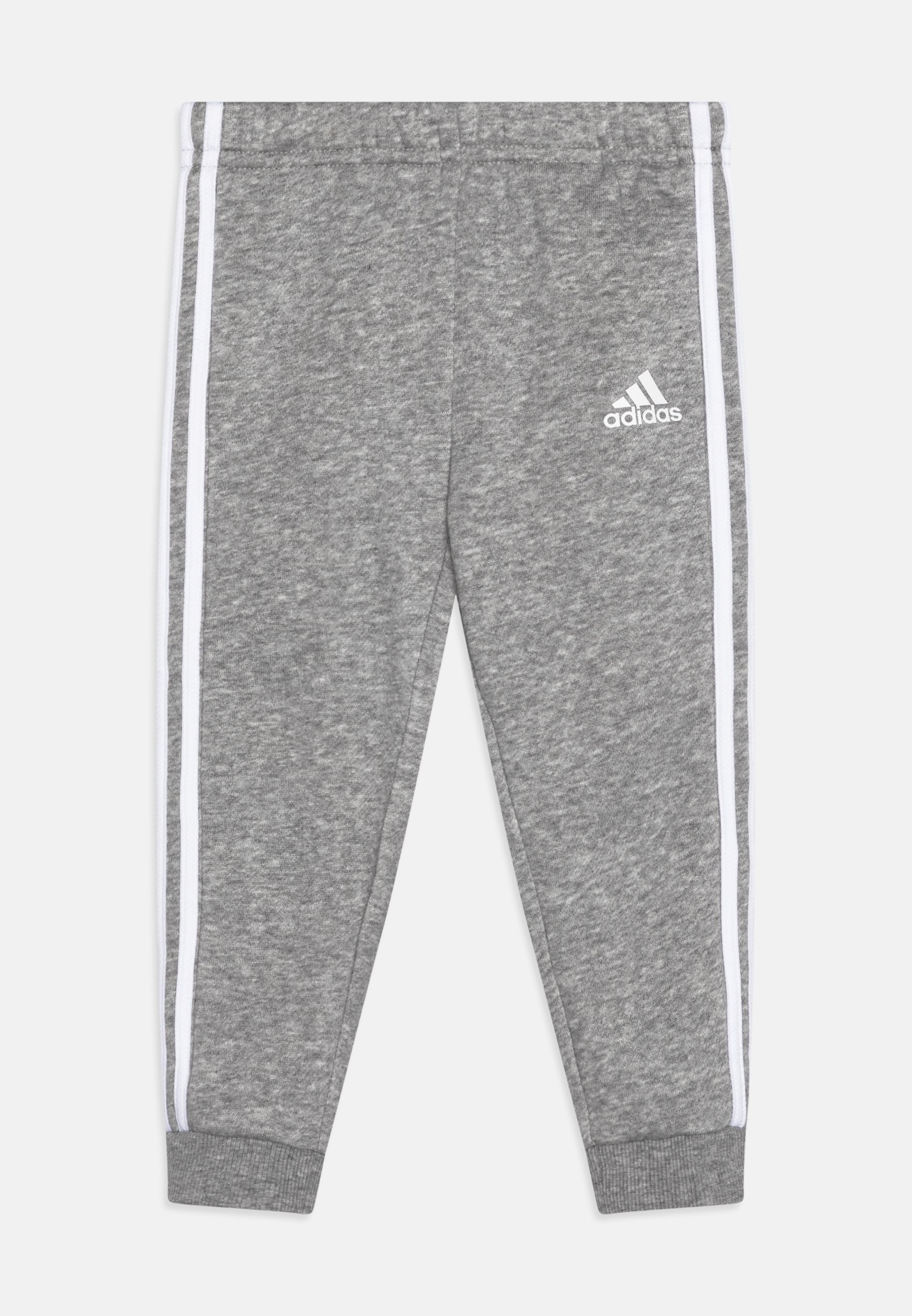 grey and blue adidas joggers