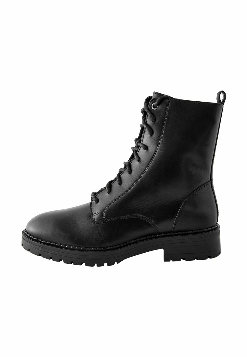 Bottines à Lacets Forever 21 Pour Femme - Taille UK 5 (US 7) - Cuir Synthétique Noir - Talons Hauts - Occasion