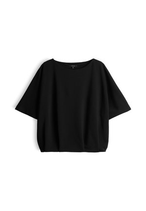 OPUS, CROPPED O-SHAPE - T-Shirt basic - black