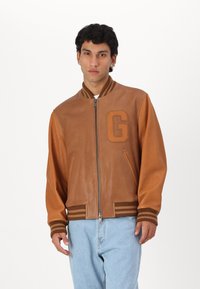 GANT 75TH ANNIVERSARY CAPSULE - LEATHER VARSITY JACKET - Nahkjakk - brown sugar