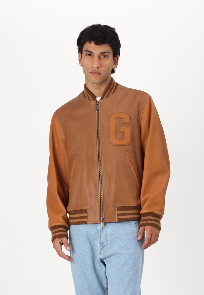 GANT 75TH ANNIVERSARY CAPSULE - LEATHER VARSITY JACKET - Nahkjakk - brown sugar