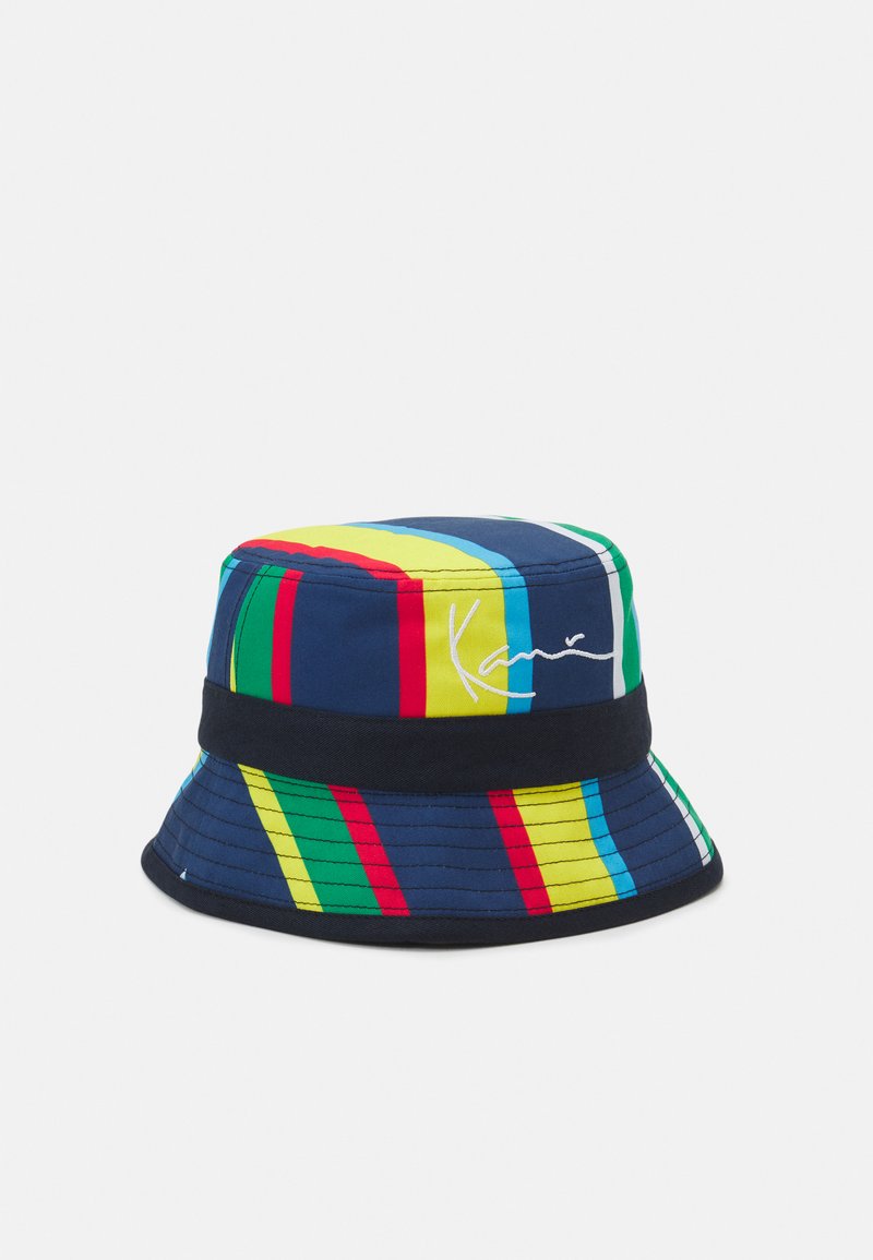 Karl Kani - SIGNATURE REVERSIBLE STRIPE BUCKET HAT UNISEX - Sombrero - navy, Ampliar