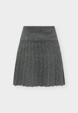 Noisy May, NMNOELLA SHORT SKIRT - Πλισέ φούστα - medium grey melange