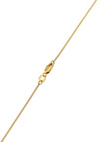 Collier en métal doré avec un fermoir rond lisse et un design fin et entrelacé. La surface texturée renforce son attrait visuel.