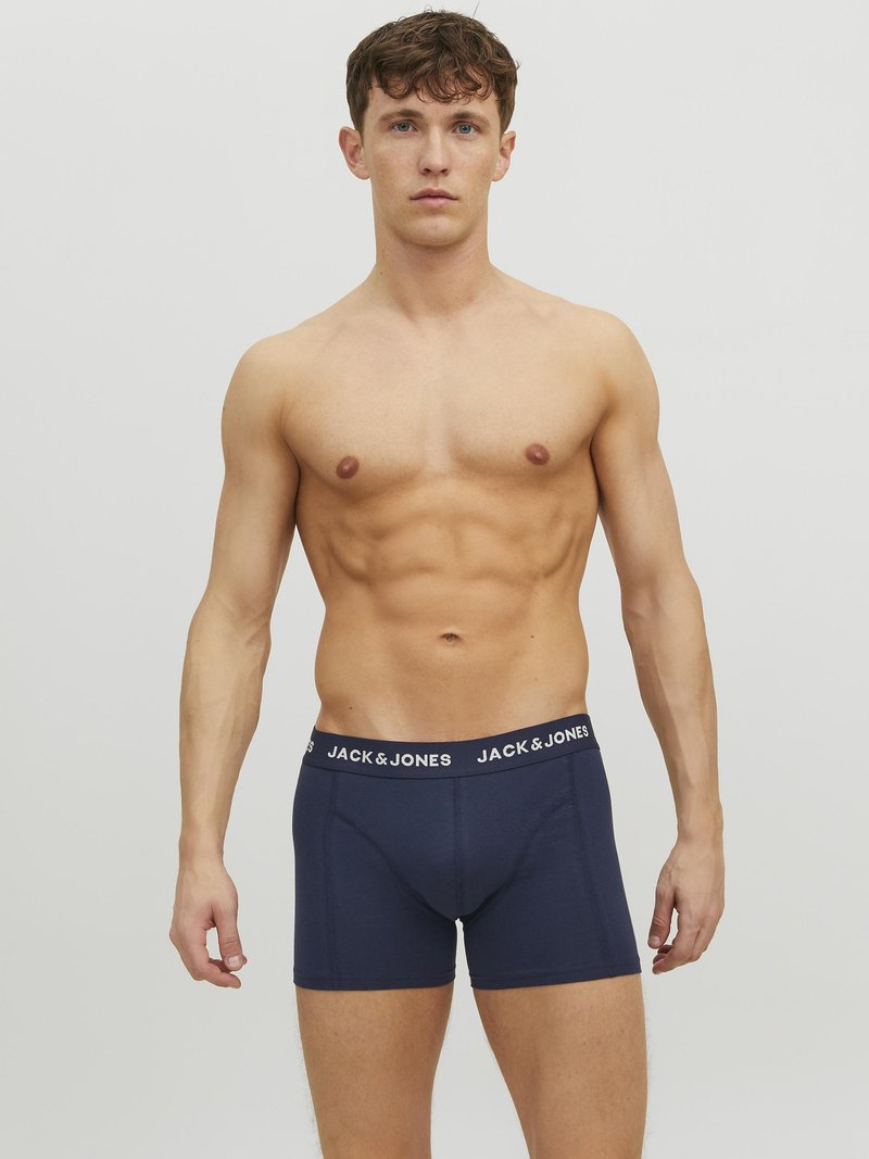 Marineblaue Boxershorts aus weichem Material mit einem gebrandeten elastischen Bund. Sie bieten eine enge Passform und ein klassisches Design.