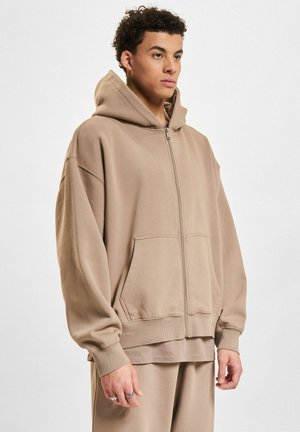 ZIP HOODY - Sweater met rits - brown washed