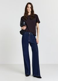 Calliope EFFETTO SLAVATO - T-shirt basic - marrone scuro