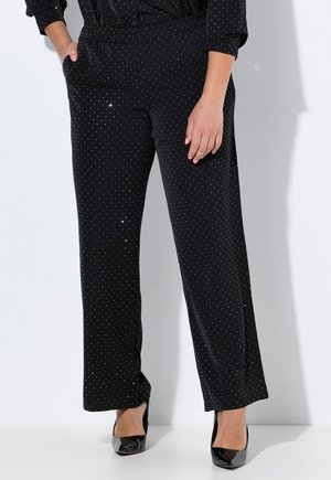 WEITES BEIN, GLITZERSTEINCHEN - Pantaloni - black