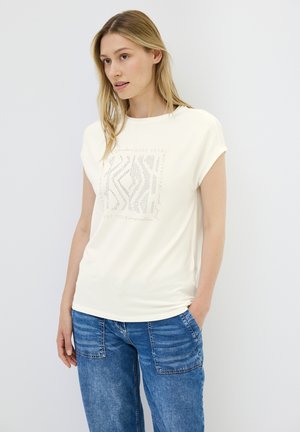 MIT GLITZER-PRINT - Print T-shirt - weiß