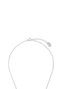 Collana in argento con un design di link delicato, caratterizzata da un gancio a moschettone e una lunghezza della catena regolabile con un'etichetta a disco.