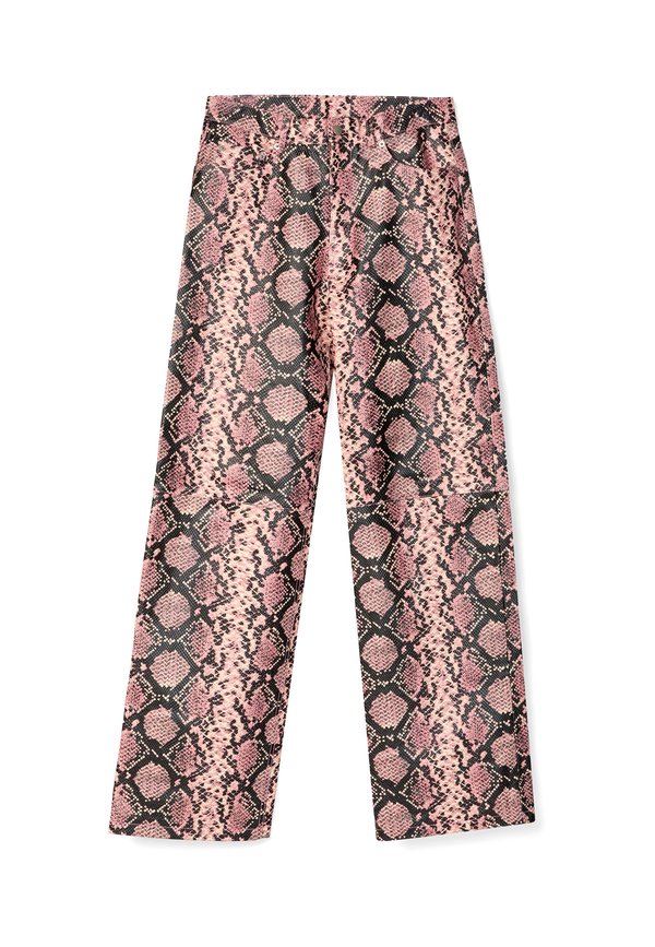 Leather trousers - rosa schwarz2